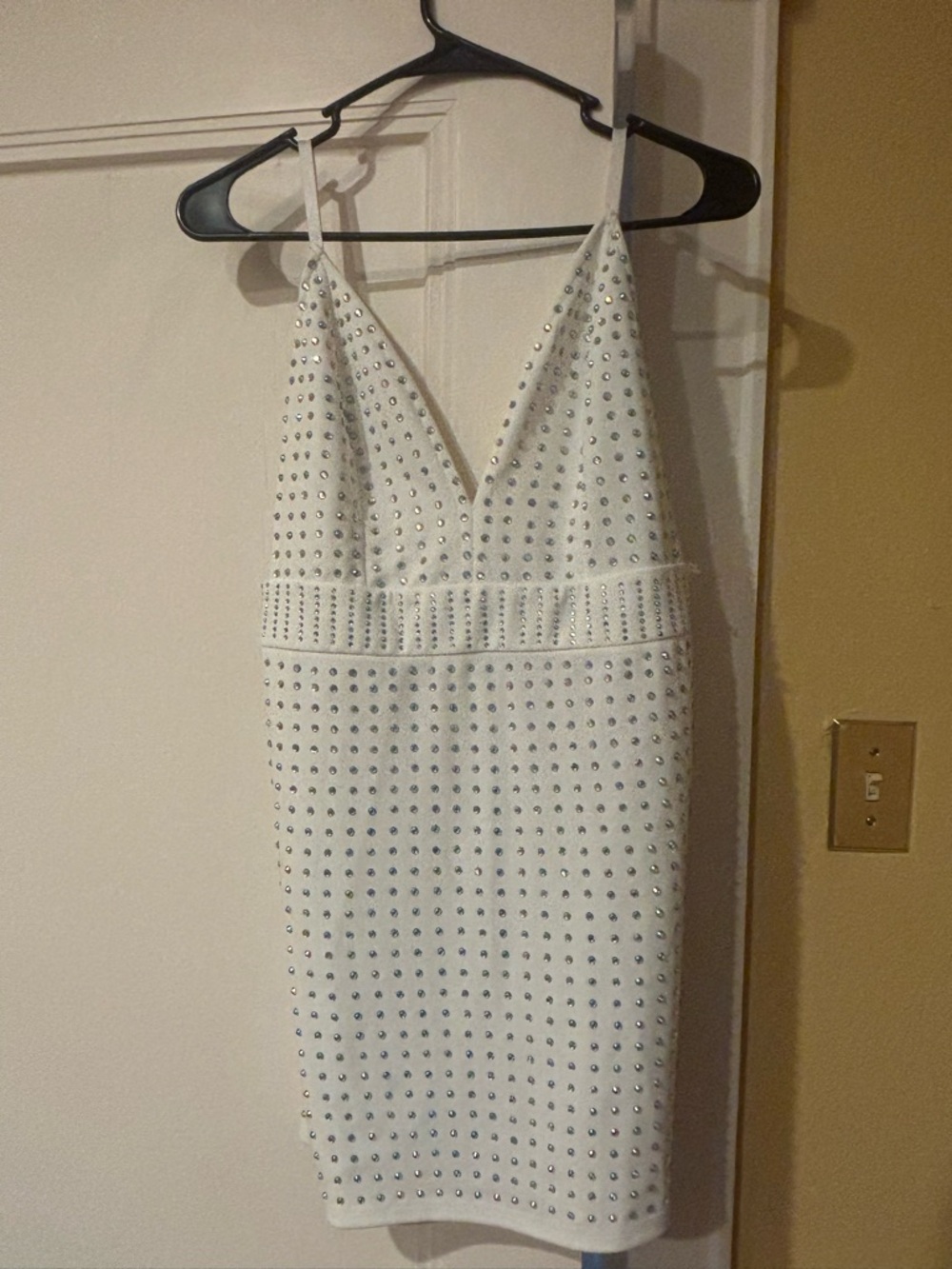 White Embellished Bodycon Dress